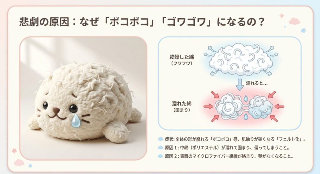 しろたんのぬいぐるみで洗濯を失敗した時の対処法