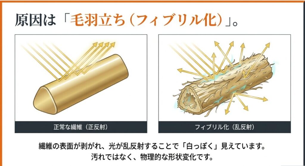光沢を奪うフィブリル化