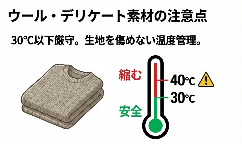 ウールは動物性タンパク質でできており、非常にデリケート