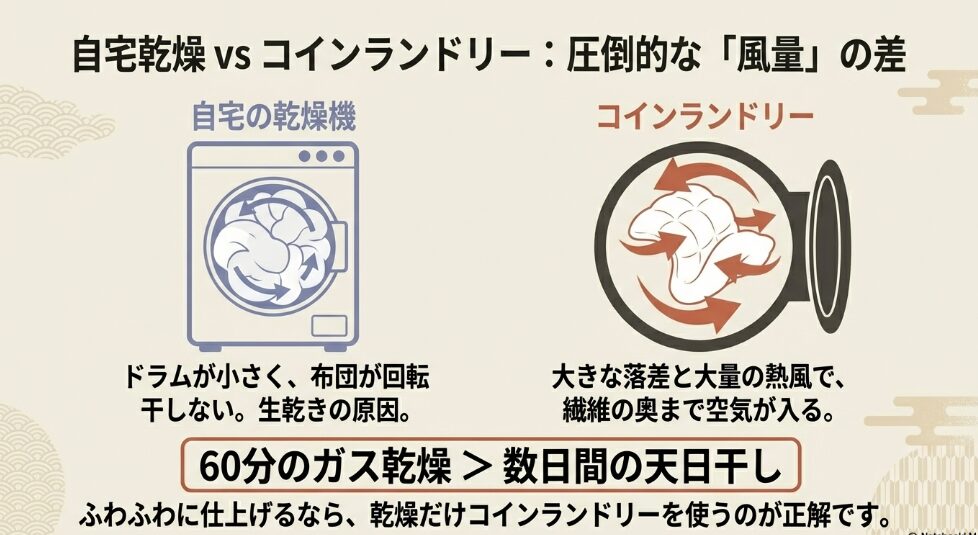 コインランドリーの乾燥機で綿をほぐす活用術