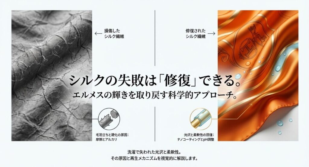 シルクのスカーフの洗濯で失敗