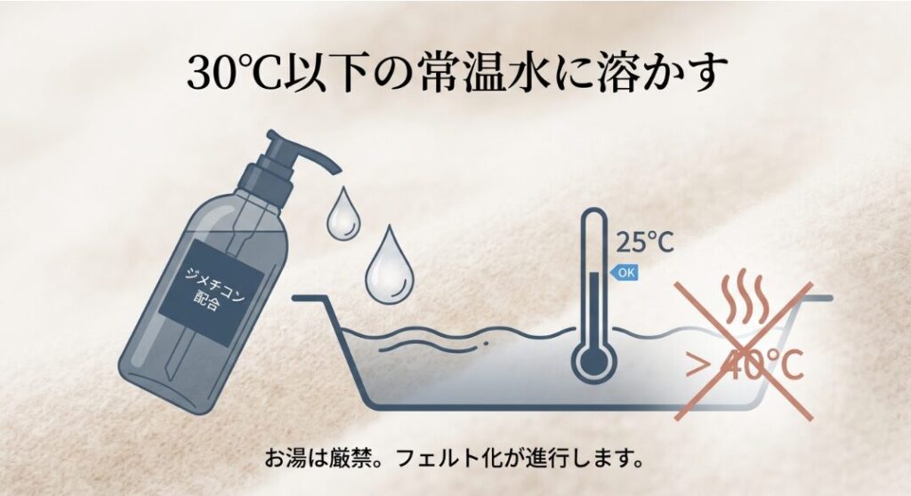 ストールやセーターを台無しにする「水と温度」の罠