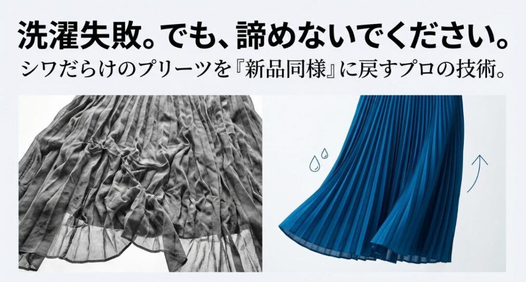 プリーツスカートの洗濯に失敗！