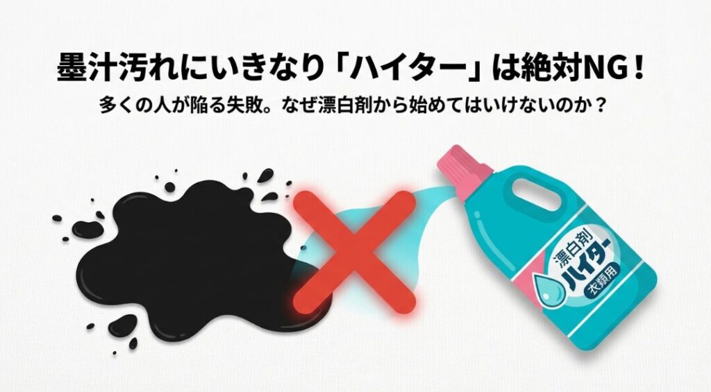墨汁の落とし方でハイターを使う前に知るべき事実