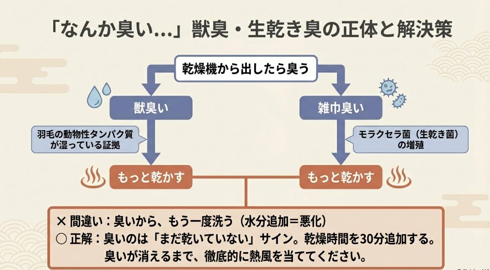 布団が乾かない時に発生する生乾き臭の除去法