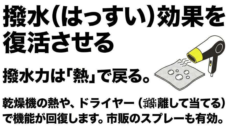 撥水加工の劣化をリカバリーするメンテナンス