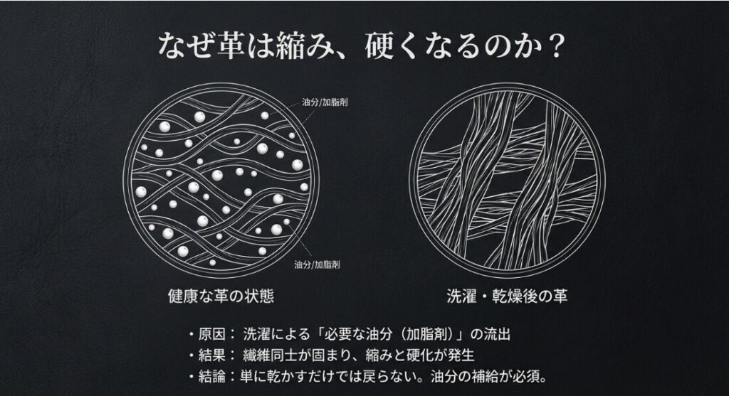 洗濯後に縮んだ革ジャンを元のサイズに戻す方法