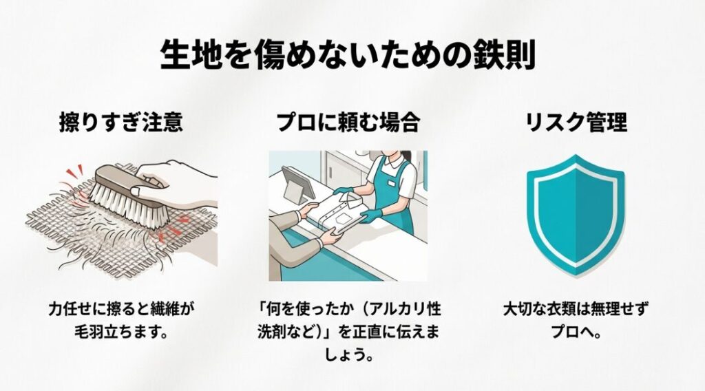 落ちない汚れをクリーニング店へ出す際の注意