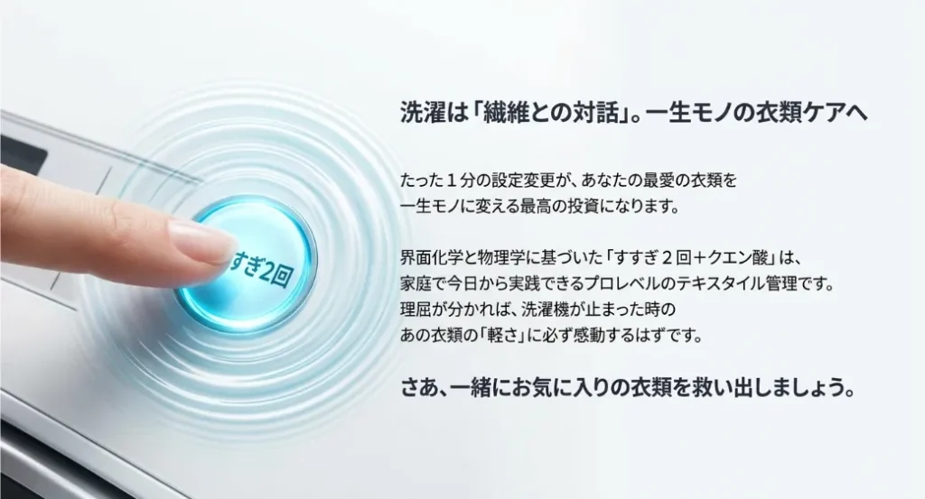 1分の設定変更が一生モノの衣類を作る最高の投資になる