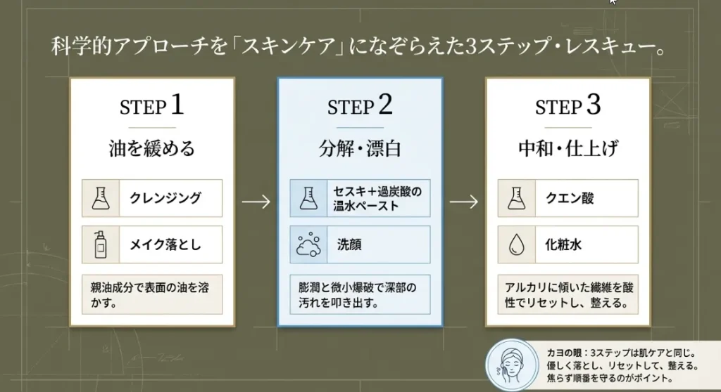 【実践】黄ばみをリセットする「3ステップ救出プロトコル」