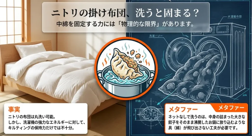 ニトリそのまま使える掛け布団を洗濯！