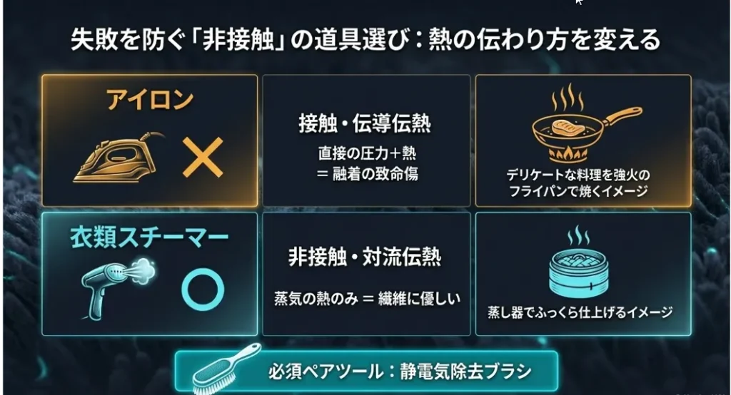 二度とテカらせない！ベロアを守る「非接触」の鉄則