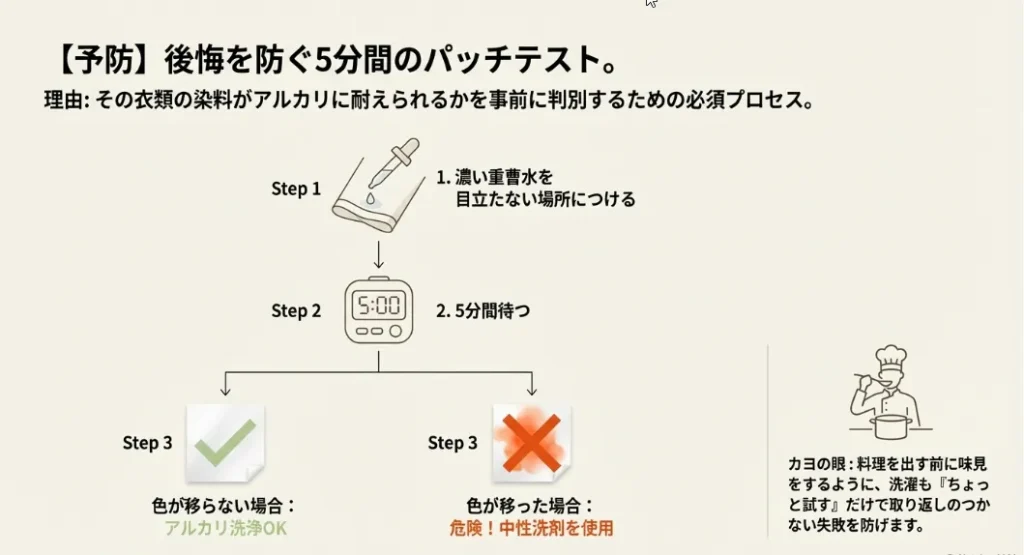 二度と失敗しないために！洗う前に5分でできる色落ちテスト