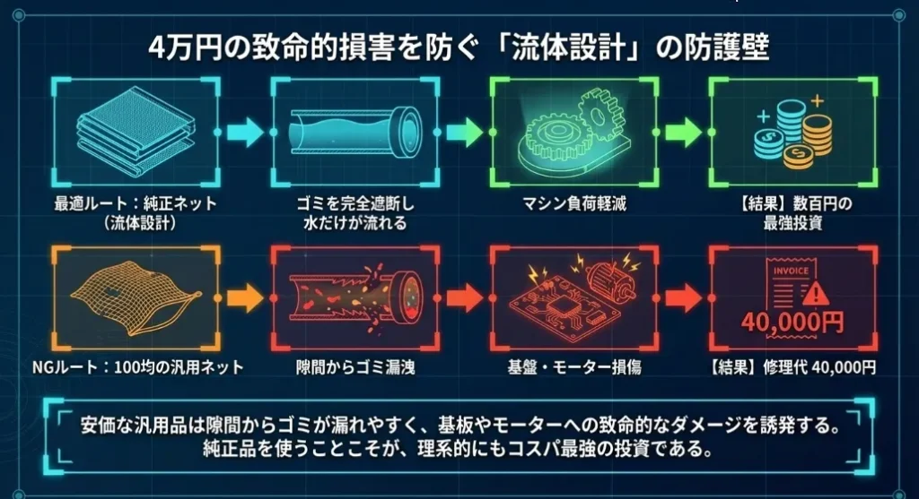 二度と密航させない！純正ネットと使い捨てシートで防壁を強化