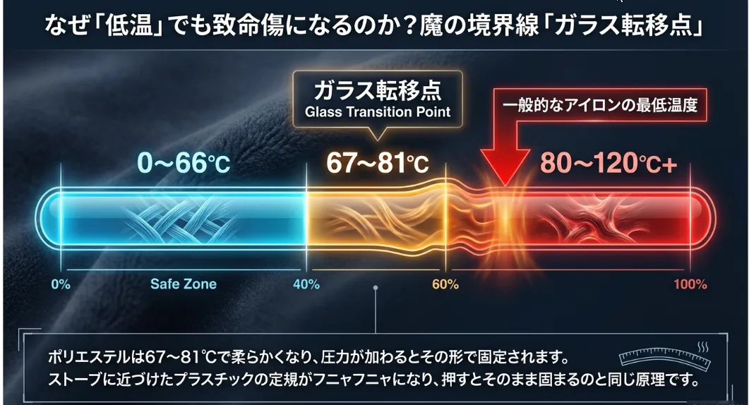 低温アイロンでもアウト！繊維が変身する「温度の壁」
