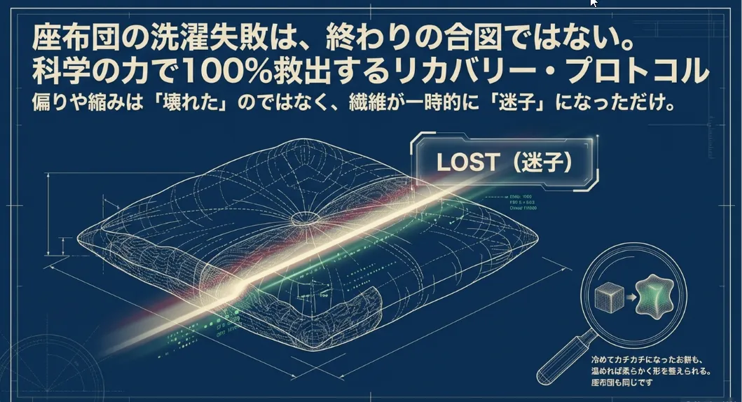 座布団を洗濯して失敗