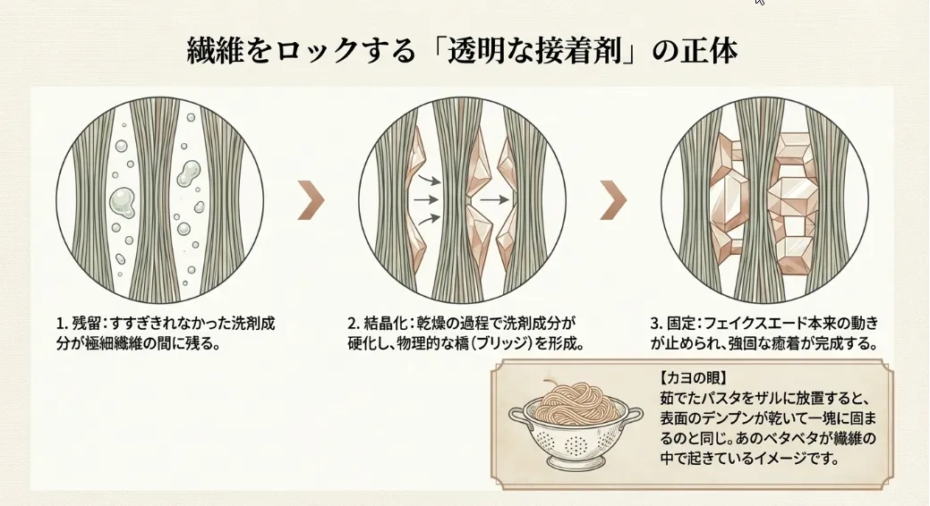 復活の儀式：蒸気と馬毛ブラシで「癒着」を一本ずつ解く
