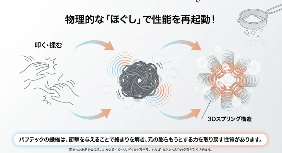 性能を100％取り戻すコツは「物理的なほぐし」一択