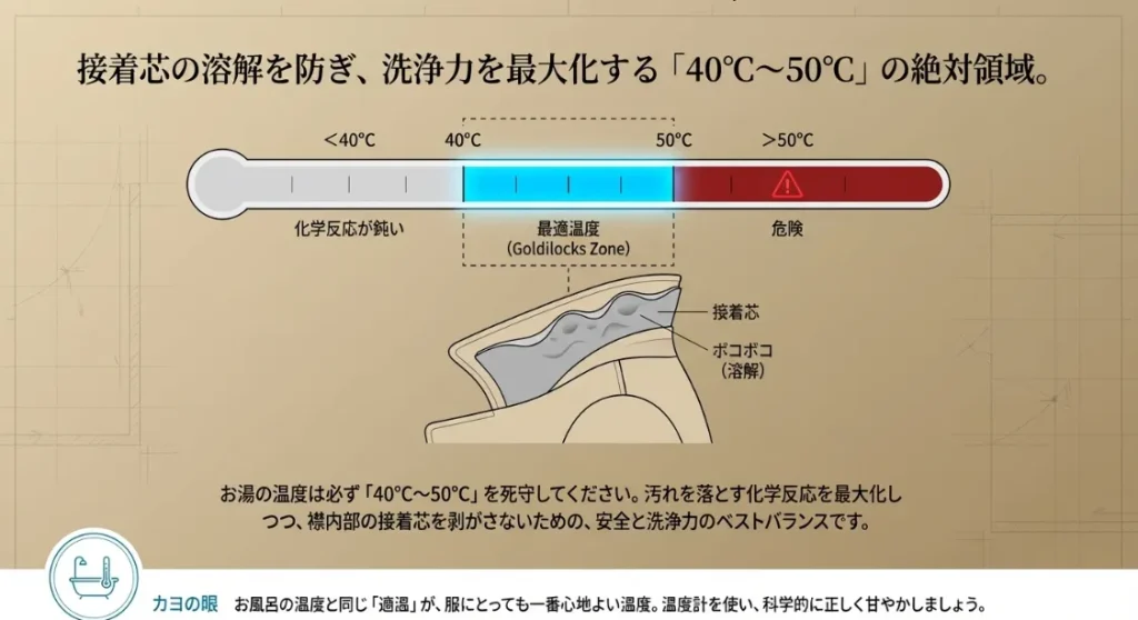 接着芯を守り抜く！「40度」の温度管理と「中和」の義務