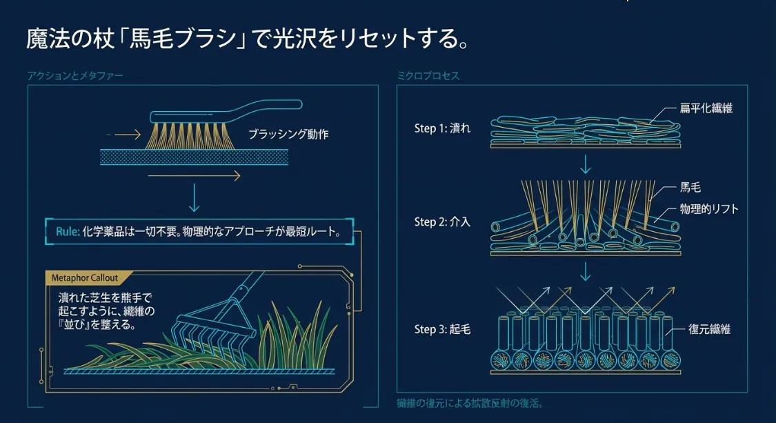 水シミの境界線は全体を均一に濡らすことで物理的に消せる