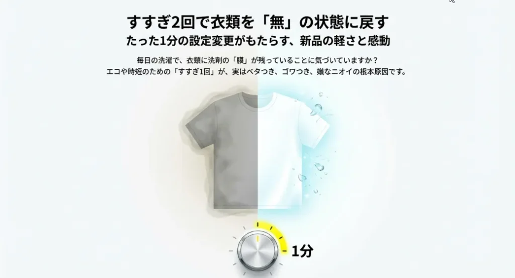 洗濯のすすぎ2回