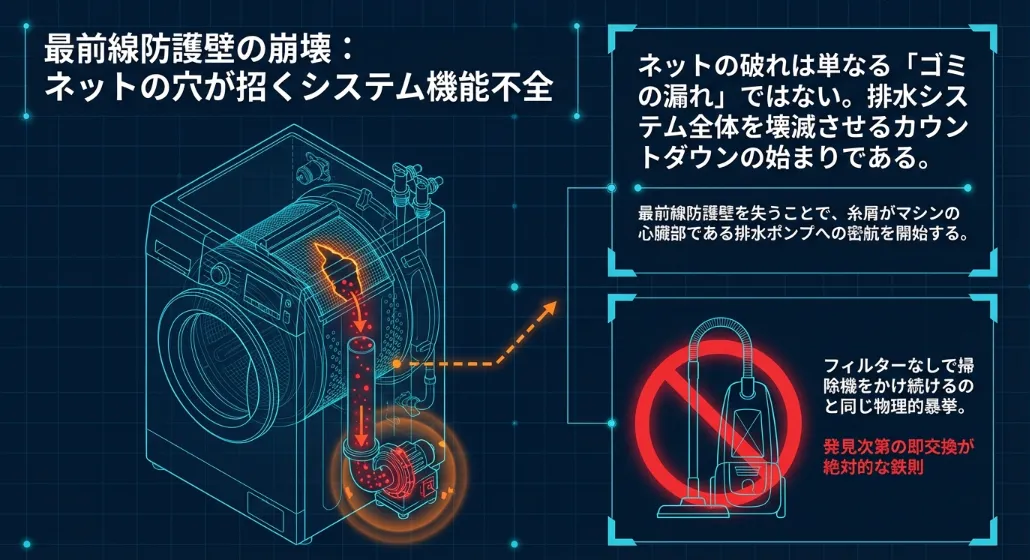 洗濯のゴミ取りネットが破れた