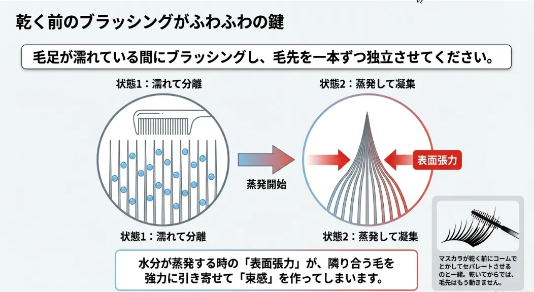 生乾き時のブラッシングがふわふわ感を左右する