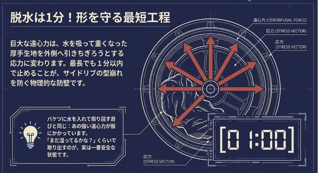 脱水時間は1分以内！サイドリブの型崩れを物理で防ぐ