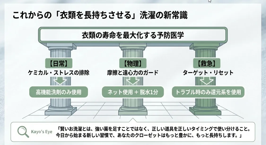 自分と服に優しい選択を。漂白剤に頼らない一生モノの洗濯術