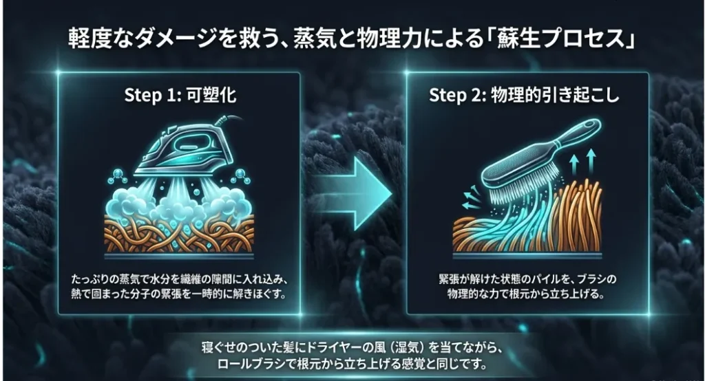 軽度ならまだ間に合う！蒸気とブラシのレスキュー術