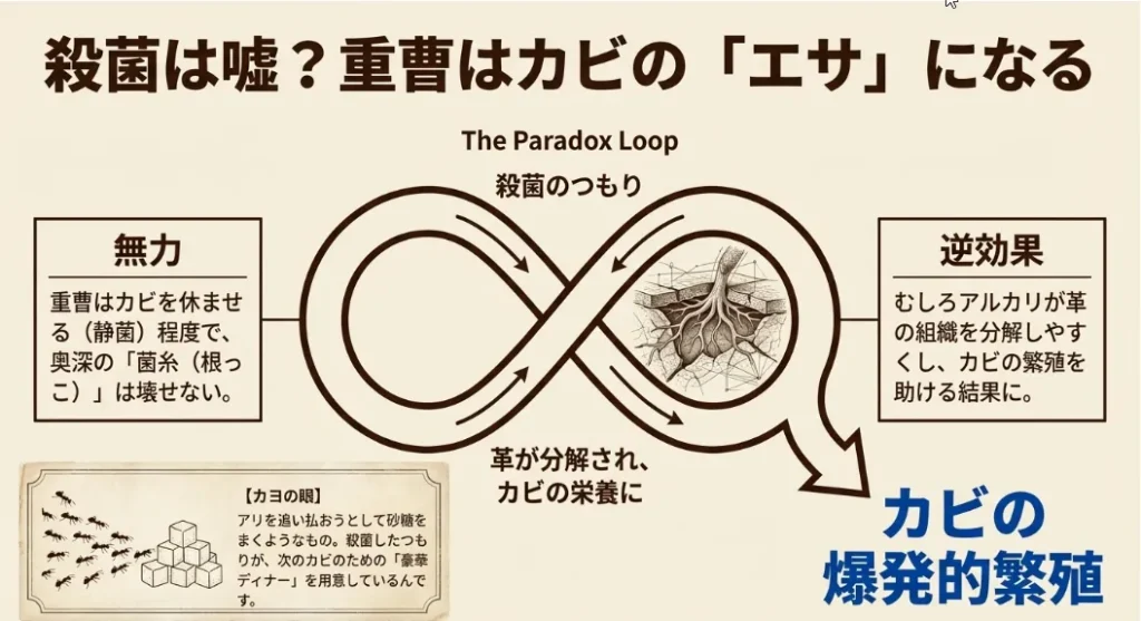 重曹はカビの「エサ」になる？殺菌どころか再発を招く落とし穴