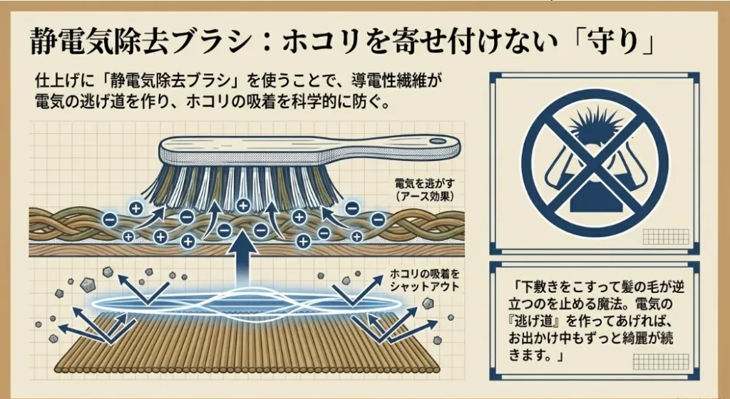 静電気を逃がしてホコリを防ぐ「守りのブラッシング」術